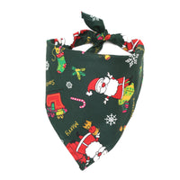 HKM-1253565 Pet Dog Christmas Print Triangle Scarf - Seasonal Styles in Cotton for Festive Pets