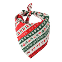 HKM-1253565 Pet Dog Christmas Print Triangle Scarf - Seasonal Styles in Cotton for Festive Pets