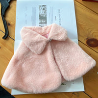 HKM-1254333 Cozy Rabbit Fur Pet Coat in Yellow and Pink - Comfortable and Warm Cloak for Pets