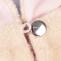 HKM-1254333 Cozy Rabbit Fur Pet Coat in Yellow and Pink - Comfortable and Warm Cloak for Pets
