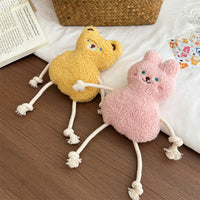 HKM-1255613 Korean Plush Dog Toy with Sound - Pink and Yellow Colors