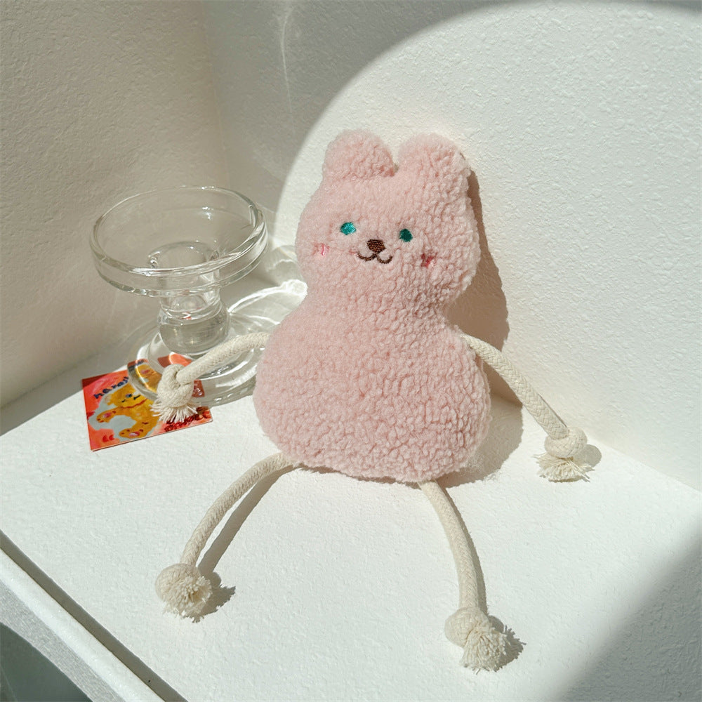 HKM-1255613 Korean Plush Dog Toy with Sound - Pink and Yellow Colors