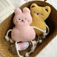 HKM-1255613 Korean Plush Dog Toy with Sound - Pink and Yellow Colors