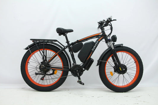 HKM-125587 Electric Fat Tire Bicycle 26 Inch 2000W with 21 Speed Gears and Disc Brake, Ideal for Snowy Terrain