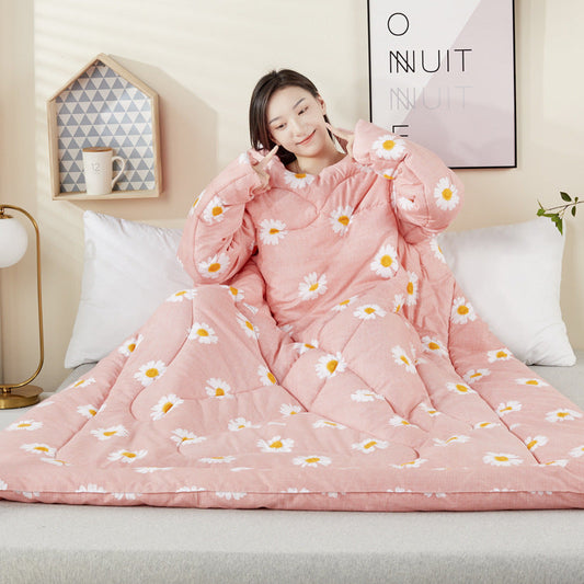 HKM-125651 Versatile Anti-Kick Quilt with Sleeves for Winter Comfort in Assorted Colors