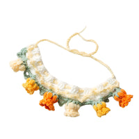 HKM-1257917 Handcrafted Pet Necklaces for Small Dogs and Cats - Adjustable Crochet Neck Rings with Floral Designs