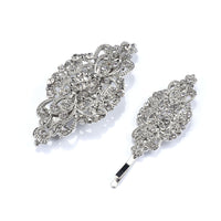 HKM-125843 Geometric Diamond Hairpin with Pearl Accents - Retro Alloy Side Clip for Women