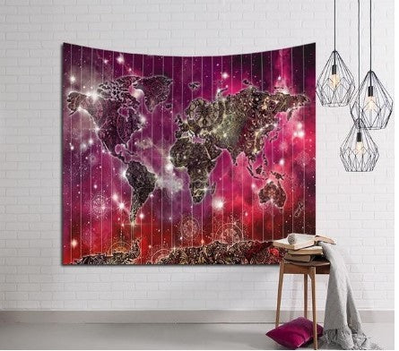 HKM-125971 Nordic Style Polyester Tapestry Wall Hanging for Bedroom or Dorm Decor - Multiple Sizes Available