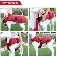 HKM-1260093 Waterproof Casual Jacket for Pets - Autumn and Winter Warmth in Red and Gray