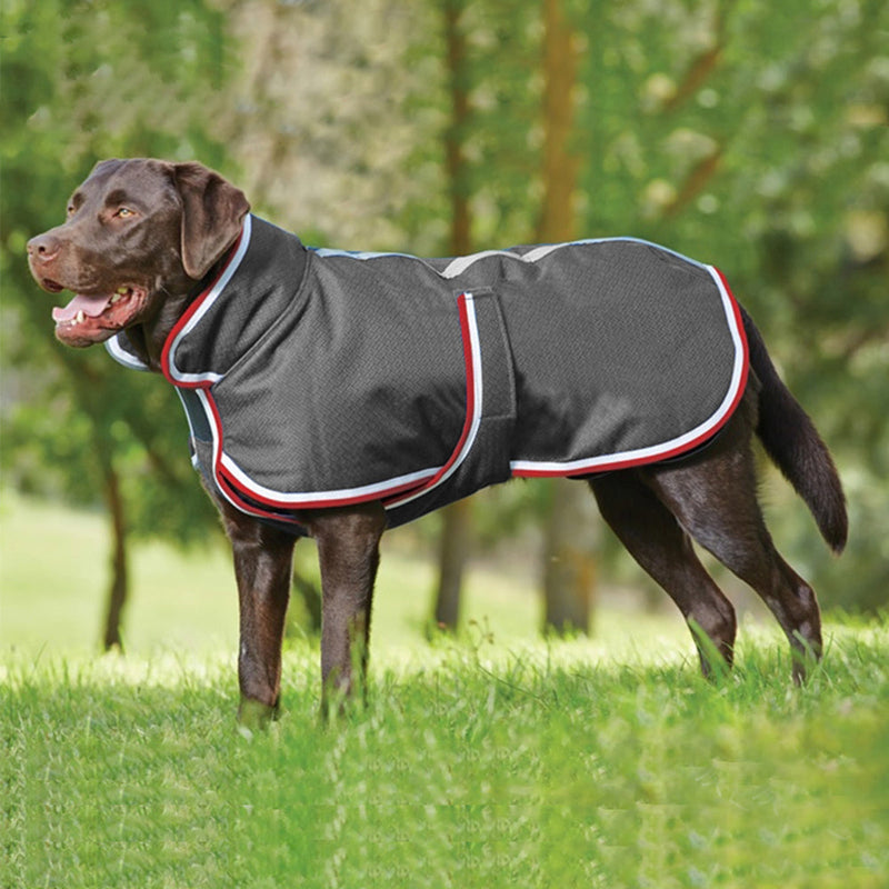 HKM-1260093 Waterproof Casual Jacket for Pets - Autumn and Winter Warmth in Red and Gray