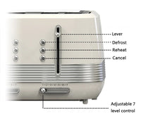 HKM-126163 Stainless Steel 4-Slice Retro Electric Toaster for Perfectly Toasted Buns