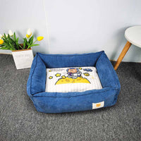 HKM-1261757 Cozy Fabric Craft Printing Square Pet Bed in Various Colors