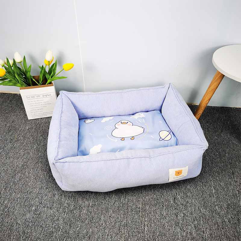 HKM-1261757 Cozy Fabric Craft Printing Square Pet Bed in Various Colors