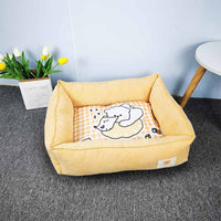 HKM-1261757 Cozy Fabric Craft Printing Square Pet Bed in Various Colors