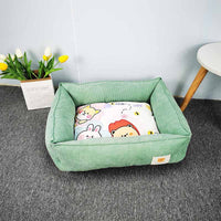 HKM-1261757 Cozy Fabric Craft Printing Square Pet Bed in Various Colors