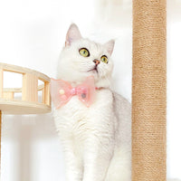 HKM-1263677 Flower Bow Pearl Flower Adjustable Cat Dog Bow Tie Collar with Safety Buckle