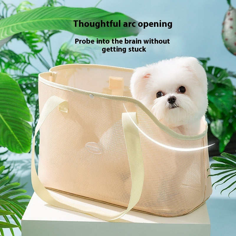 HKM-1263933 Breathable Mesh Crossbody Hand Bag for Cats - Soft, Lightweight, Available in Three Colors