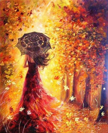 HKM-126419 Elegant Paint by Numbers Canvas - Dancer 40x50 cm