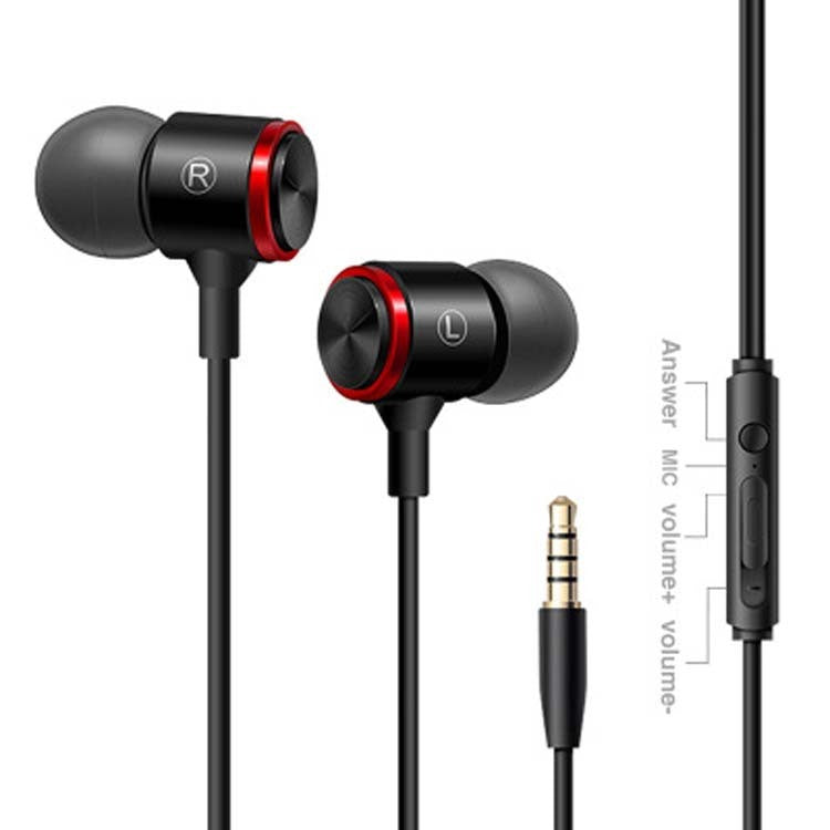 HKM-126483 In-Ear Wired Metal Earphones with 3.5mm Connector and Dynamic Sound Quality
