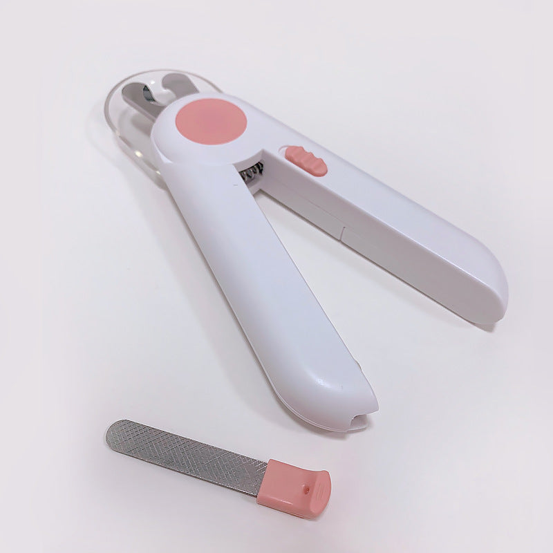 HKM-1265469 LED Dog Nail Clippers for Small Dogs and Cats - Blue and Pink, ABS/Stainless Steel, Battery Operated