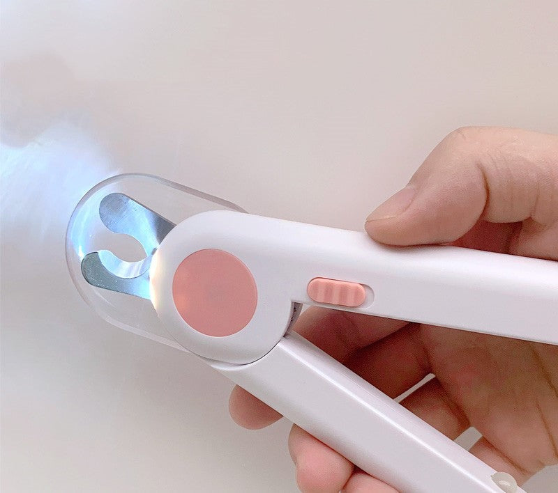 HKM-1265469 LED Dog Nail Clippers for Small Dogs and Cats - Blue and Pink, ABS/Stainless Steel, Battery Operated