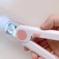 HKM-1265469 LED Dog Nail Clippers for Small Dogs and Cats - Blue and Pink, ABS/Stainless Steel, Battery Operated
