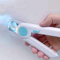 HKM-1265469 LED Dog Nail Clippers for Small Dogs and Cats - Blue and Pink, ABS/Stainless Steel, Battery Operated