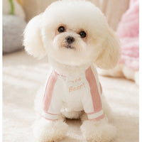 HKM-1266237 Cozy Winter Dog Jacket with Bunny Embroidery and Integrated Leash Ring for Small to Medium Pets