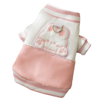 HKM-1266237 Cozy Winter Dog Jacket with Bunny Embroidery and Integrated Leash Ring for Small to Medium Pets