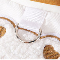 HKM-1266237 Cozy Winter Dog Jacket with Bunny Embroidery and Integrated Leash Ring for Small to Medium Pets