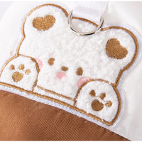 HKM-1266237 Cozy Winter Dog Jacket with Bunny Embroidery and Integrated Leash Ring for Small to Medium Pets