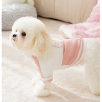 HKM-1266237 Cozy Winter Dog Jacket with Bunny Embroidery and Integrated Leash Ring for Small to Medium Pets