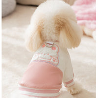 HKM-1266237 Cozy Winter Dog Jacket with Bunny Embroidery and Integrated Leash Ring for Small to Medium Pets