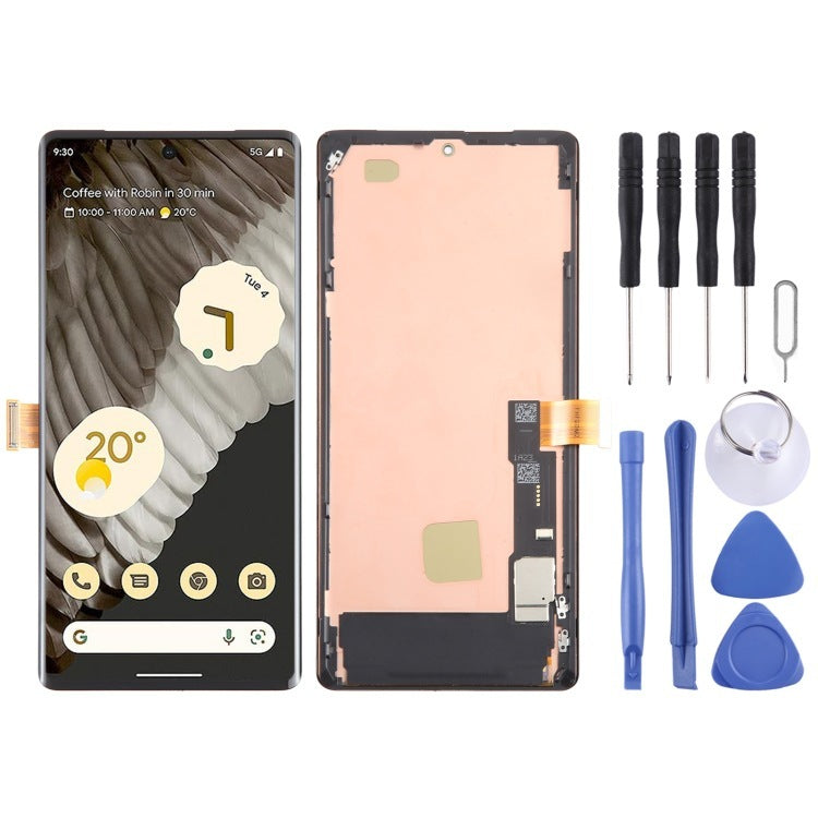 HKM-126675 Google Pixel 7 Pro GP4BC GE2AE OLED LCD Touch Display Assembly with Frame