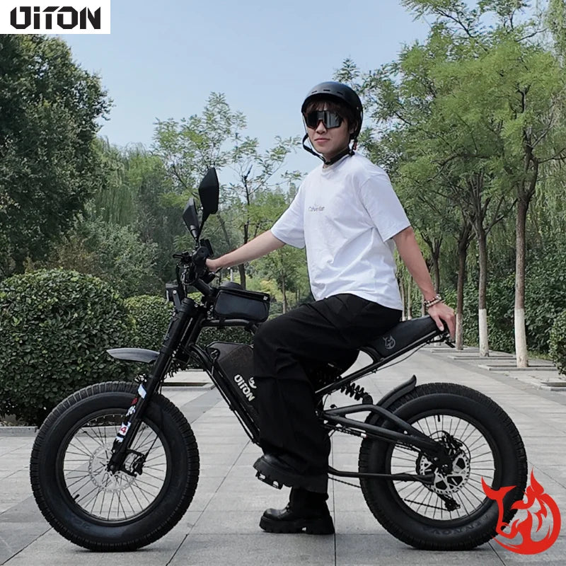 HKM-126739 Fat Tire Electric Bike 52V 1500W with 25Ah Battery, 7-Speed, Aluminum Frame, and Hydraulic Brakes for Off-Road Adventures