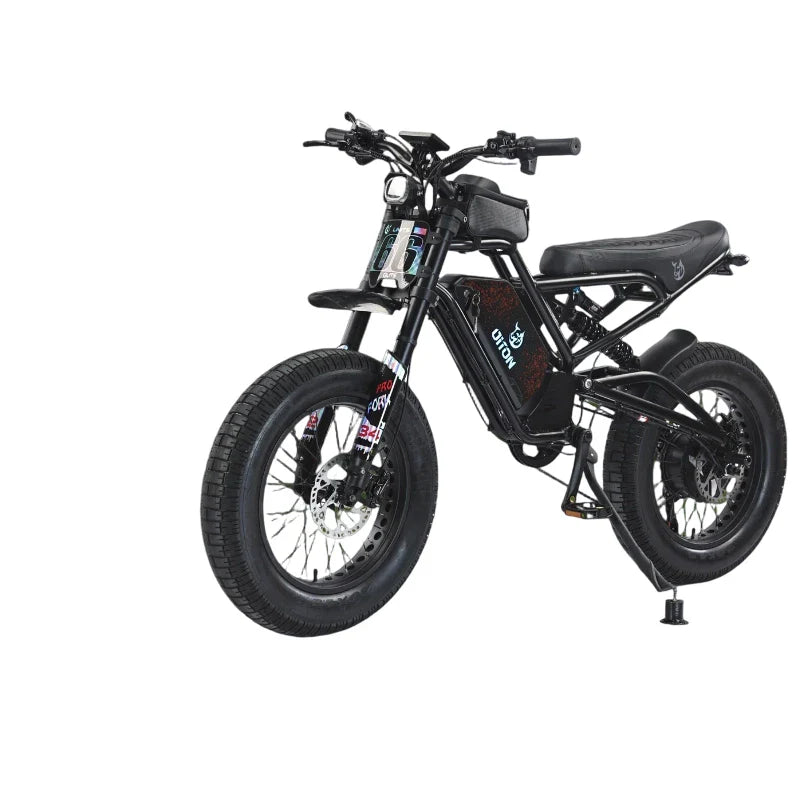 HKM-126739 Fat Tire Electric Bike 52V 1500W with 25Ah Battery, 7-Speed, Aluminum Frame, and Hydraulic Brakes for Off-Road Adventures