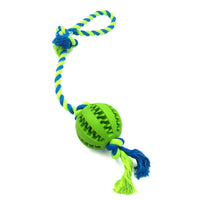 HKM-1268285 Durable Bite-Resistant Cotton Rope Toy with Rubber Ball for Chewing Dogs
