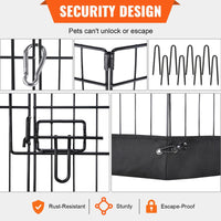 HKM-1269053 Foldable 8-Panel Metal Dog Playpen with Bottom Mat for Indoor and Outdoor Use, 24" High Pet Exercise Enclosure