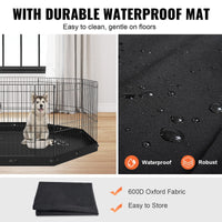 HKM-1269053 Foldable 8-Panel Metal Dog Playpen with Bottom Mat for Indoor and Outdoor Use, 24" High Pet Exercise Enclosure
