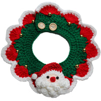HKM-1269437 Knitted Wool Christmas Bib for Pets - Unisex Tie Clip, Super Wide Bow Tie, Various Sizes