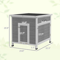 HKM-1271101 Wooden Duck Coop with Openable Roof and Double Doors for 2-4 Ducks and Chickens, 25" x 32" x 30"