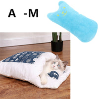 HKM-1271485 Cozy Winter Cat Bed with Removable Washable Quilt for All Seasons