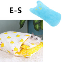 HKM-1271485 Cozy Winter Cat Bed with Removable Washable Quilt for All Seasons