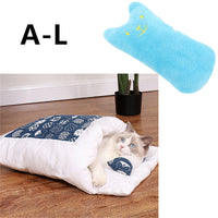 HKM-1271485 Cozy Winter Cat Bed with Removable Washable Quilt for All Seasons
