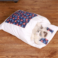 HKM-1271485 Cozy Winter Cat Bed with Removable Washable Quilt for All Seasons