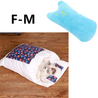 HKM-1271485 Cozy Winter Cat Bed with Removable Washable Quilt for All Seasons