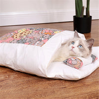 HKM-1271485 Cozy Winter Cat Bed with Removable Washable Quilt for All Seasons