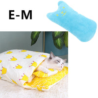 HKM-1271485 Cozy Winter Cat Bed with Removable Washable Quilt for All Seasons