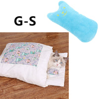 HKM-1271485 Cozy Winter Cat Bed with Removable Washable Quilt for All Seasons