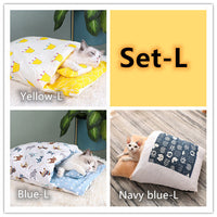 HKM-1271485 Cozy Winter Cat Bed with Removable Washable Quilt for All Seasons